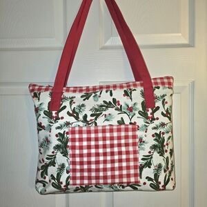 Handmade Tote Bag- Purse 17x14" Upcycled Materials
